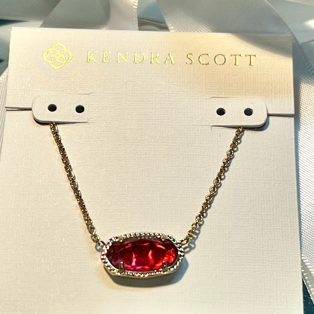 NWT Kendra Scott Elisa Necklace Berry & Yellow Gold Sold Out & GORGEOUS Perfect! - Picture 4 of 8